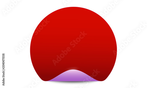 Φωτογραφία Red abstract shape with purple underlay on white background, smooth gradient effect