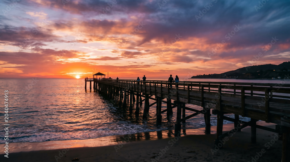 Fototapeta premium sunset on the pier