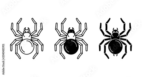 Foto Spider Icons Set, Arachnid Vector Graphics, Insect Illustrations, Halloween & Na