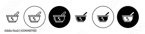 Konstfotografi RX icons set in black and blue colors on white background