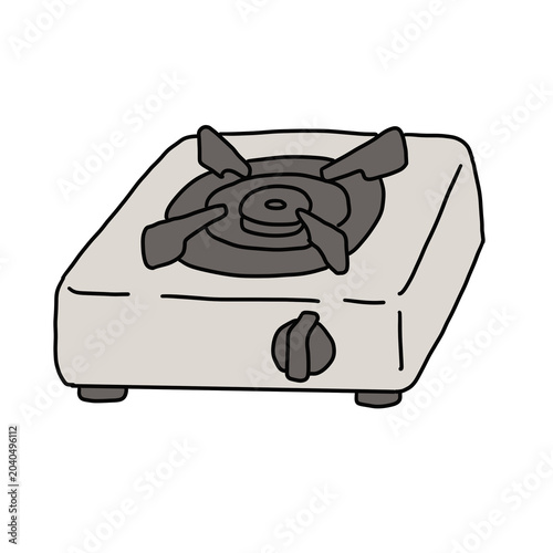 Hand drawn Gas stove isolated
