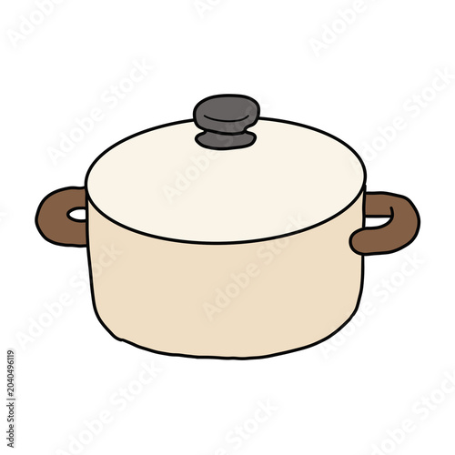 Hand drawn cooking pot