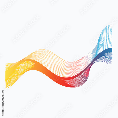 Abstract Rainbow Wave Lines
