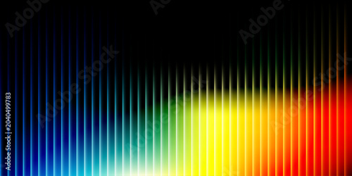 Fotografija Vertical glowing neon lines create a vibrant spectrum of shifting colors against