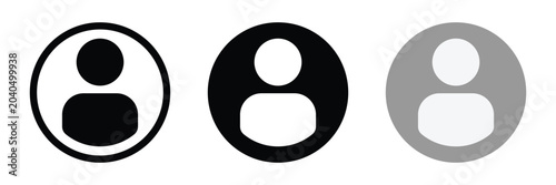 Foto User account icon set, Profile avatar, social app and website profile symbol