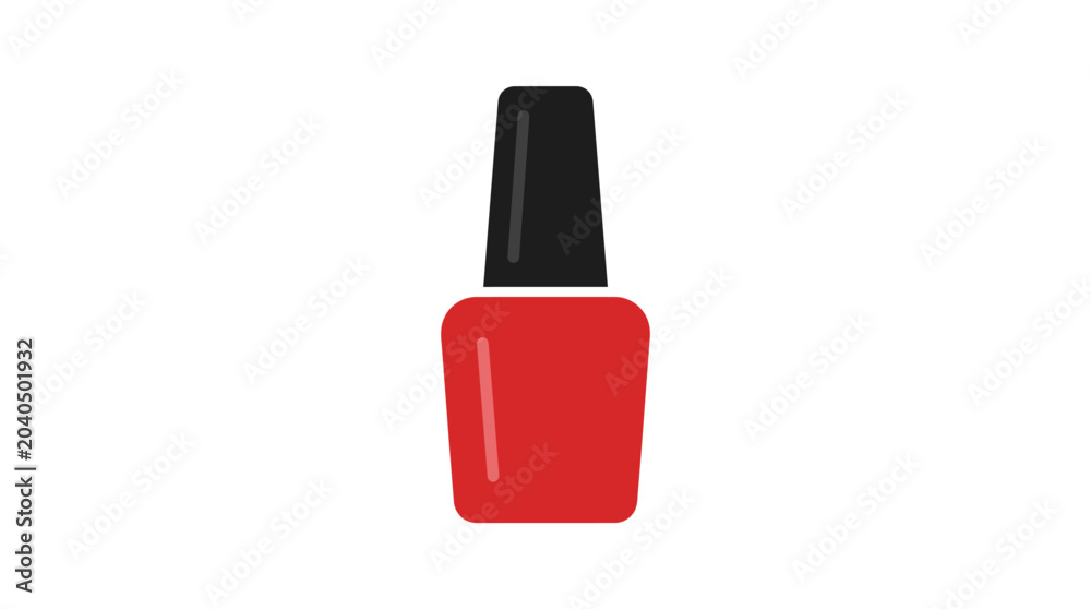 Obraz premium Red Nail Polish Bottle Icon Isolated on White Background