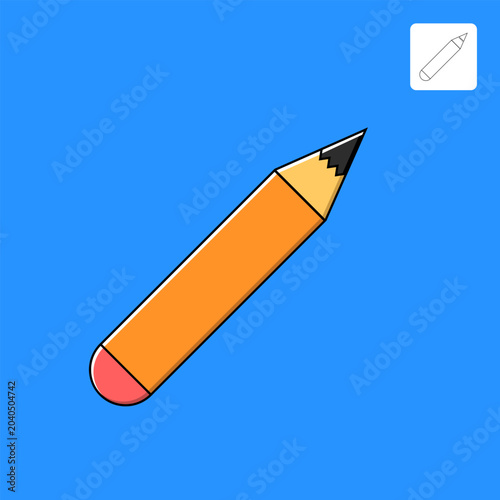 Graphic Pencil Vector Illustration For Your Design