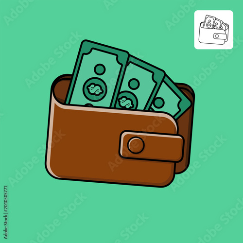 Graphic Wallet Vector Illustration For Your Design
