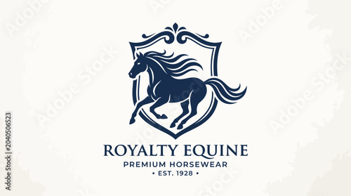 Foto Elegant Horse Logo Design for Royalty Equine Brand.