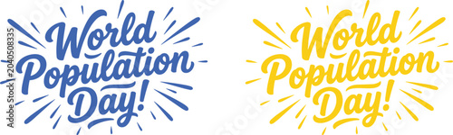 Photos World population day awareness logos