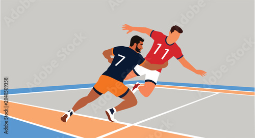 Kabaddi Match Action Scene with Players in Dynamic Motion
