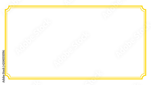 Gold Rectangle Frame Vector Icon