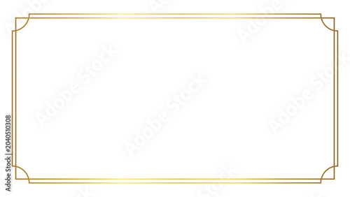 Gold Gradient Rectangle Frame Vector Icon