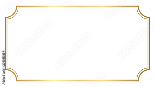 Gold Gradient Rectangle Frame Vector Icon