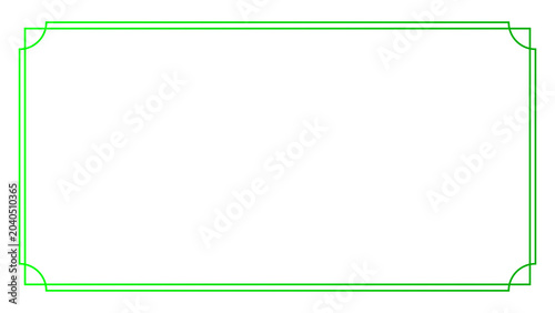 Green Rectangle Frame Vector Icon