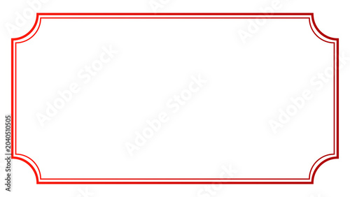 Red Rectangle Frame Vector Icon