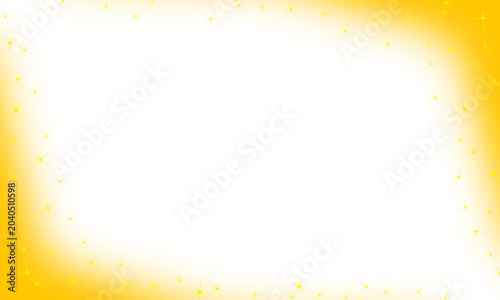 Vibrant yellow gradient background with sparkling stars and a white center for text or design elements in a festive template isolated on transparent background