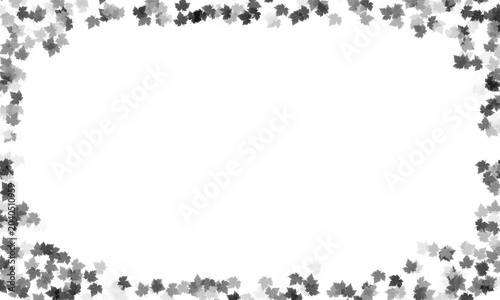 A beautiful border of small gray and white leaves on a transparent background, perfect for adding text or images