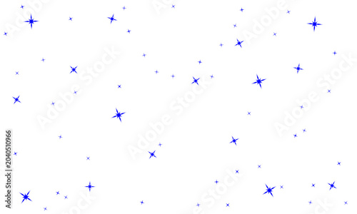 Blue star pattern on transparent background with scattered sparkles and twinkling stars