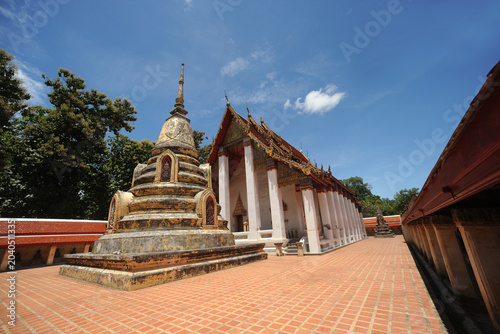 The ancient pagoda and chapel at Wat Khanon are important landmarks that preserve the art and culture of traditional Thai shadow puppetry in Thailand.