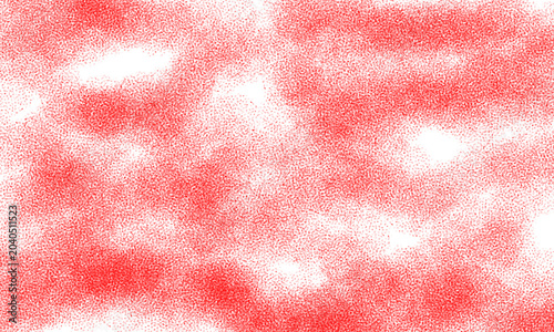 Vibrant red and white abstract background with textured brush strokes and scattered dots creating a dynamic artistic composition isolated on transparent background