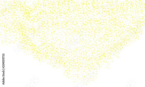 Yellow confetti particles falling isolated on transparent background for celebration and festive designs