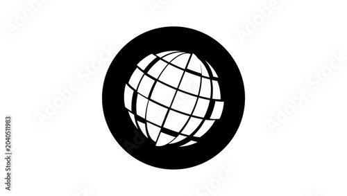 Bild auf Leinwand Exploded globe, black isolated vector silhouette