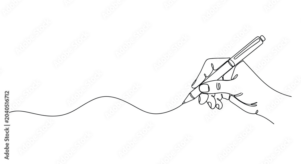 Obraz premium Hand drawing line with pen, continuous line art, artwork symbolizes