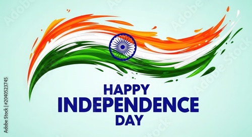 Happy india independence day celebrations with tricolor flag