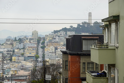 San Francisco Hillside Neighborhood Cityscape