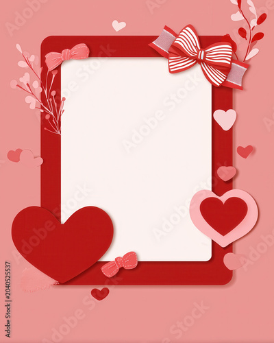 Cute card with hearts and space for text.