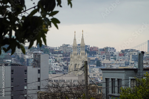 San Francisco Hillside Neighborhood Cityscape