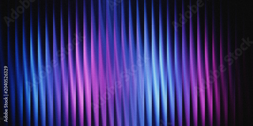 Schilderij op canvas Abstract background featuring wavy vertical metallic lines in shades of purple and vibrant blue light