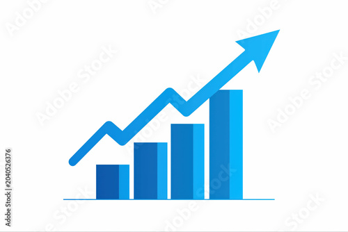 business graph on white