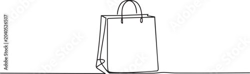 Simple line drawing of a shopping bag with handle