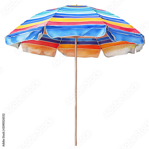Water color illustration of Beach Umbrella on transparent background