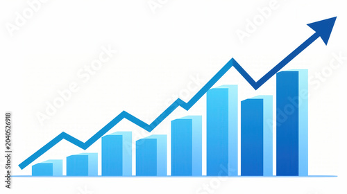 business graph on white background