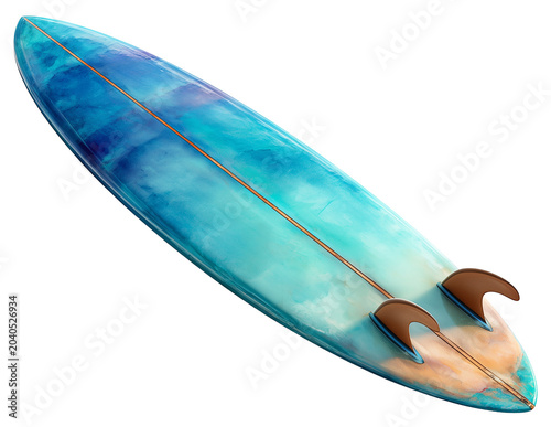 Water color illustration of Surfboard on transparent background