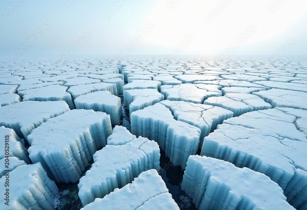 Obraz premium The image shows sea ice that has been broken apart by currents, winds and temperature change