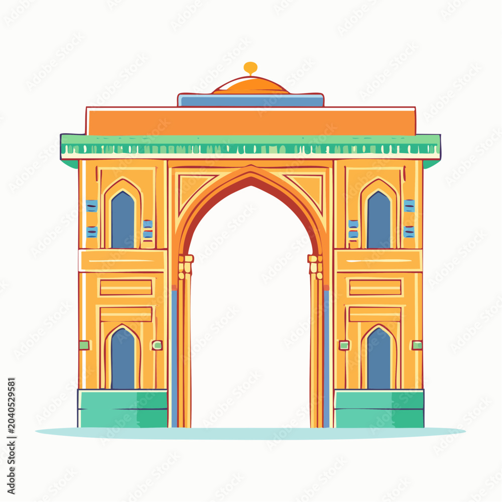 Fototapeta premium Stylized illustration of an Indian Gateway Arch