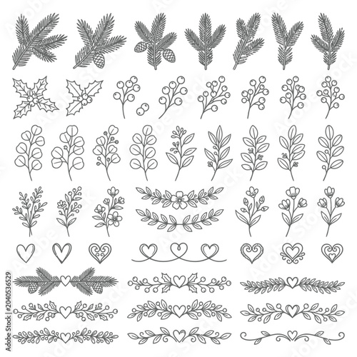 Collection of various leaf designs.