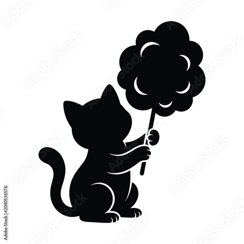 Black silhouette of a cat.