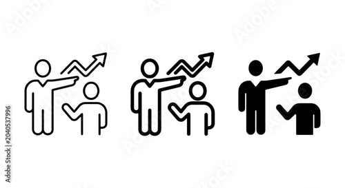 Tableau sur toile Business Growth Icons, Teamwork Strategy, Leadership Coaching, Financial Success