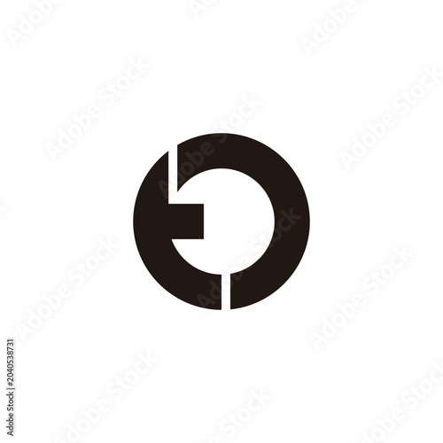 Letter to ot t o circle outline geometric symbol simple logo vector