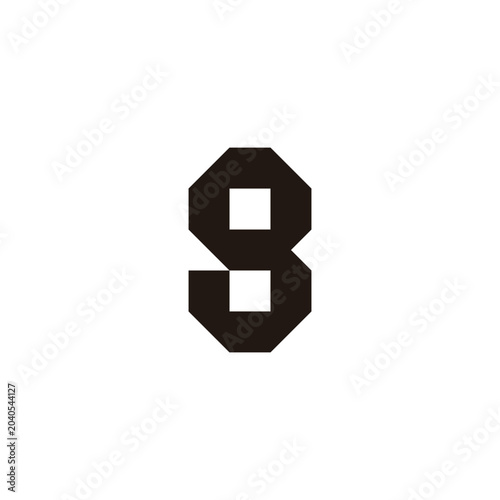 Letter g or number 8 geometric symbol simple logo vector