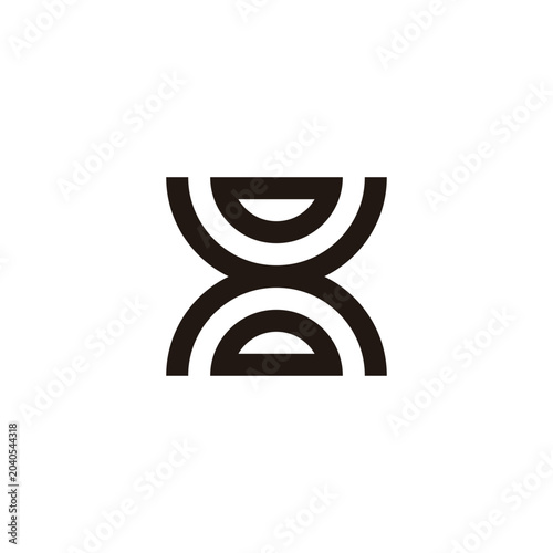 Letter X hourglass geometric symbol simple logo vector