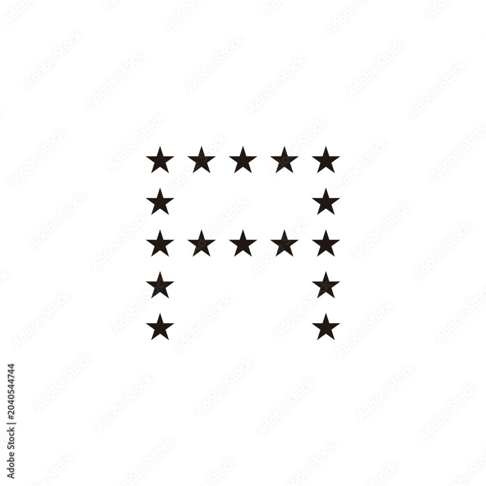 Fototapeta premium Letter A stars, square geometric symbol simple logo vector