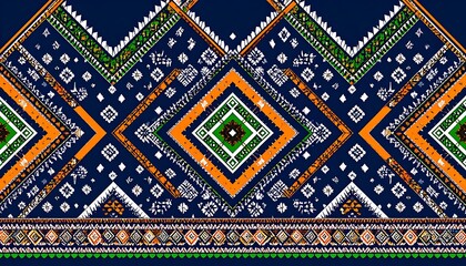 A geometric patterned border design with zigzags and diamonds
