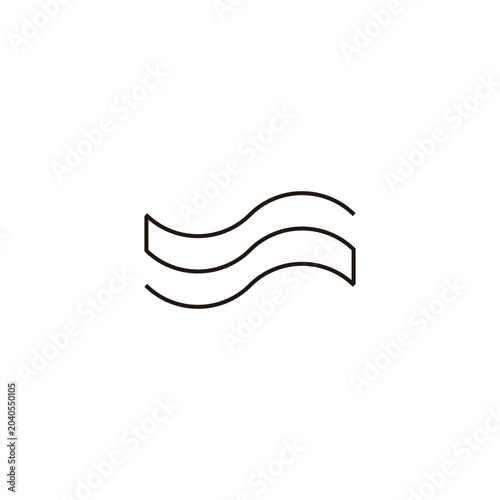 Letter S flag, line geometric symbol simple logo vector