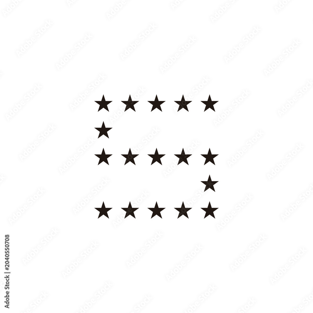 Fototapeta premium Letter S stars, square geometric symbol simple logo vector
